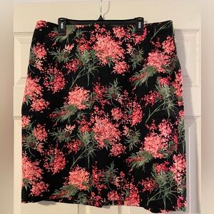 Talbots Floral Black Skirt
